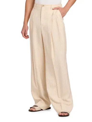 Dolce & Gabbana Men's Striped Pleat-Front Pants - Rigato - Size 42 | Thumbnail 4 Dolce & Gabbana Men's Striped Pleat-Front Pants - Rigato - Size 42 | Thumbnail 4