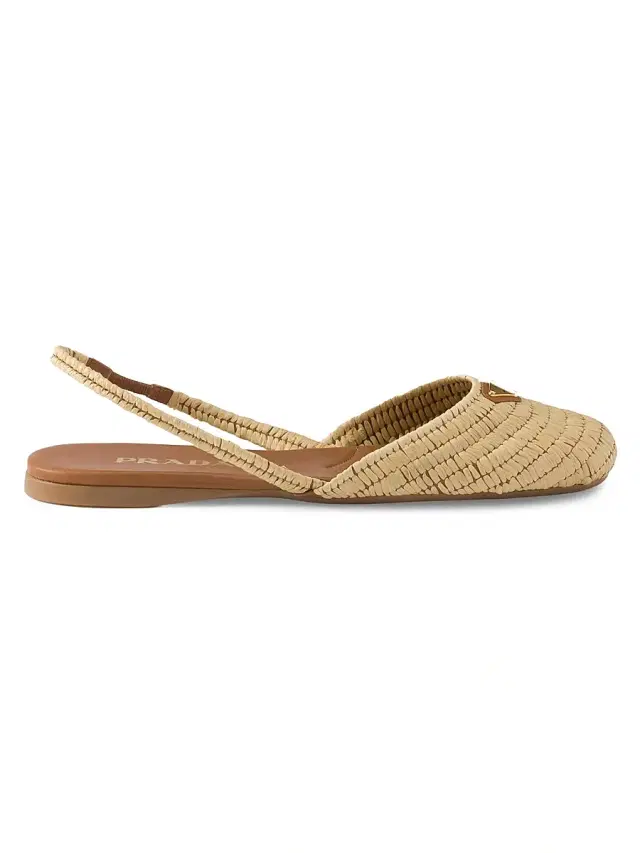Women's Crochet Slingback Ballerinas - Beige Khaki