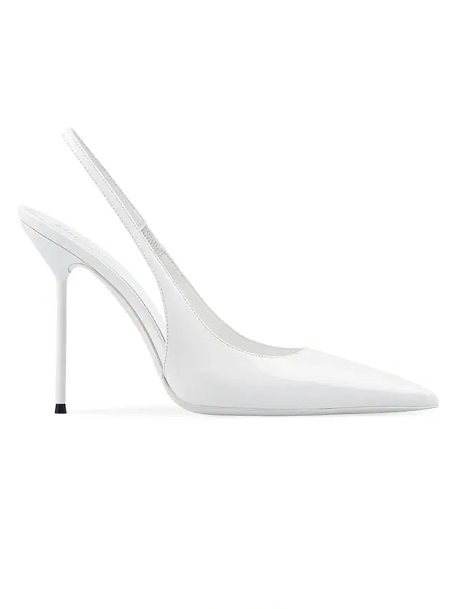 Paris Texas Women's Lidia 100MM Patent Leather Slingback Pumps - Optic White