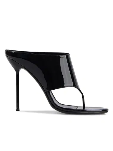Paris Texas Women's Lidia 100MM Patent Leather Mules - Black - Size 10 | Thumbnail 1