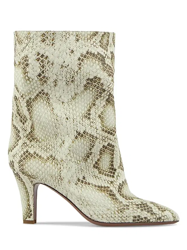Paris Texas Women's Elsa 75MM Snake-Embossed Leather Ankle Boots - Naturale