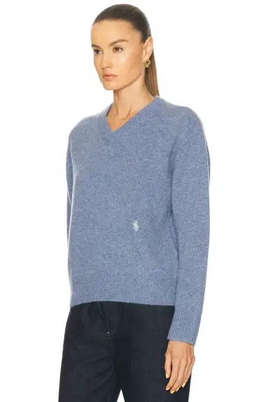 Sporty & Rich SRC Cashmere V-Neck Sweater | Thumbnail 2