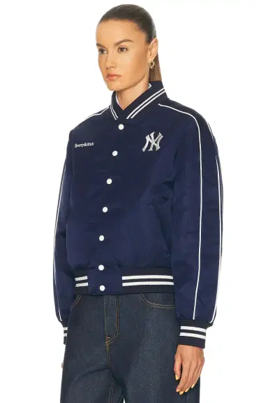 Sporty & Rich Yankees Curve Nylon Varsity Jacket | Thumbnail 3