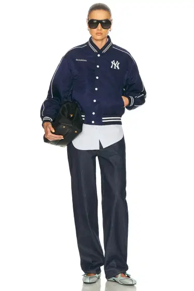 Sporty & Rich Yankees Curve Nylon Varsity Jacket | Thumbnail 6