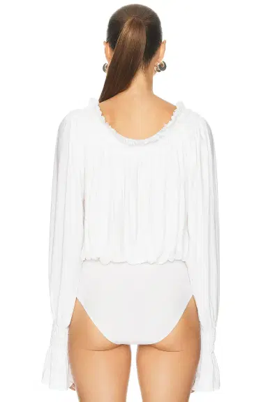 Norma Kamali Long Sleeve Peasant Bodysuit | Thumbnail 4 Norma Kamali Long Sleeve Peasant Bodysuit | Thumbnail 4