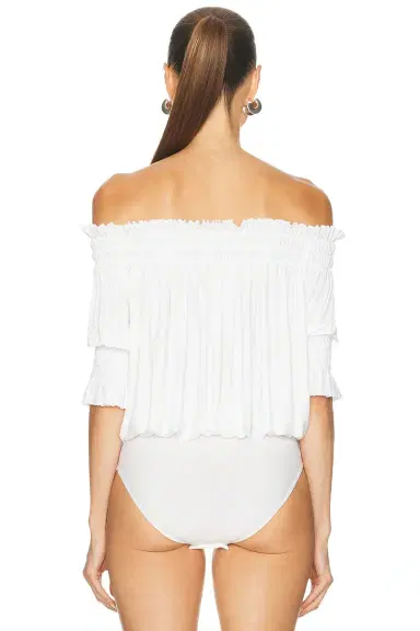 Norma Kamali Short Sleeve Peasant Bodysuit | Thumbnail 4 Norma Kamali Short Sleeve Peasant Bodysuit | Thumbnail 4