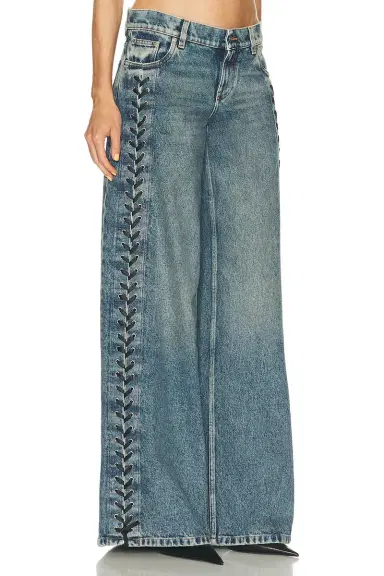 Stella McCartney Laced Denim Wide Leg | Thumbnail 2 Stella McCartney Laced Denim Wide Leg | Thumbnail 2