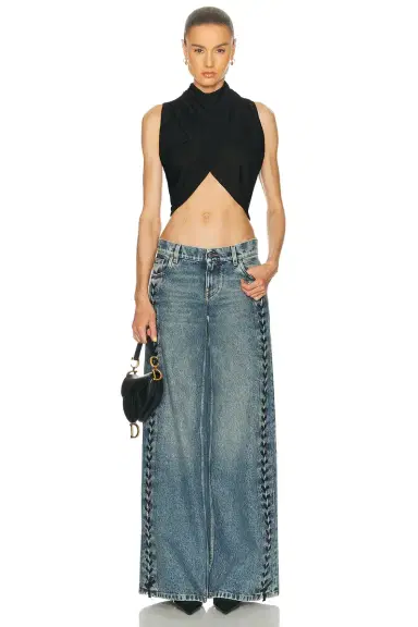 Stella McCartney Laced Denim Wide Leg | Thumbnail 5 Stella McCartney Laced Denim Wide Leg | Thumbnail 5