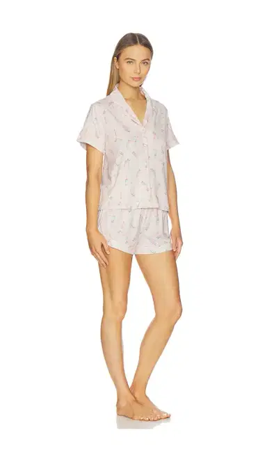 Flora Nikrooz Printed Knit Notch And Short Set | Thumbnail 2
