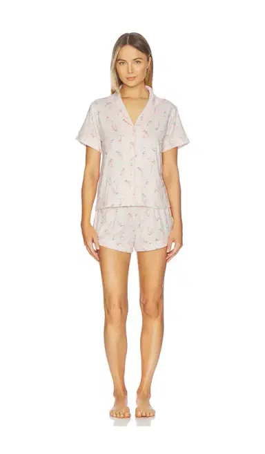 Flora Nikrooz Printed Knit Notch And Short Set | Thumbnail 1