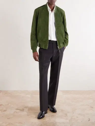 Tom Ford Perforated Suede Bomber Jacket - Men | Thumbnail 2 Tom Ford Perforated Suede Bomber Jacket - Men | Thumbnail 2