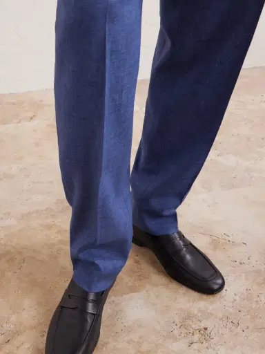 Zegna Tapered Pleated Linen Trousers - Men | Thumbnail 6