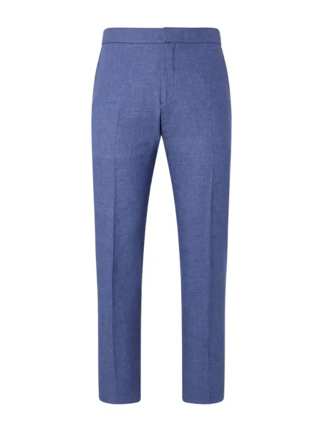 Tapered Pleated Linen Trousers - Men