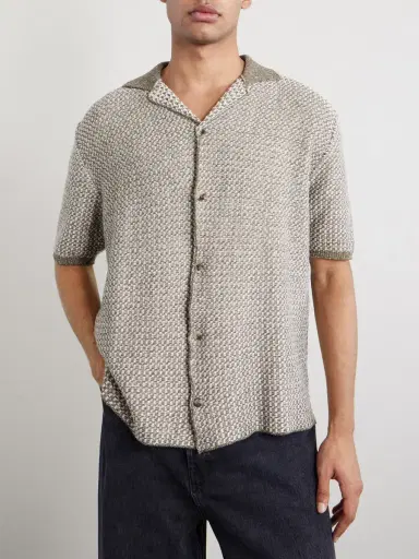 Inis Meáin Tonnta Camp-Collar Linen, Cotton and Cashmere-Blend Shirt - Men | Thumbnail 3 Inis Meáin Tonnta Camp-Collar Linen, Cotton and Cashmere-Blend Shirt - Men | Thumbnail 3