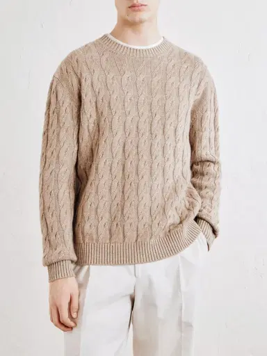 Zegna Cable-Knit Linen, Cashmere and Silk-Blend Sweater - Men | Thumbnail 3 Zegna Cable-Knit Linen, Cashmere and Silk-Blend Sweater - Men | Thumbnail 3