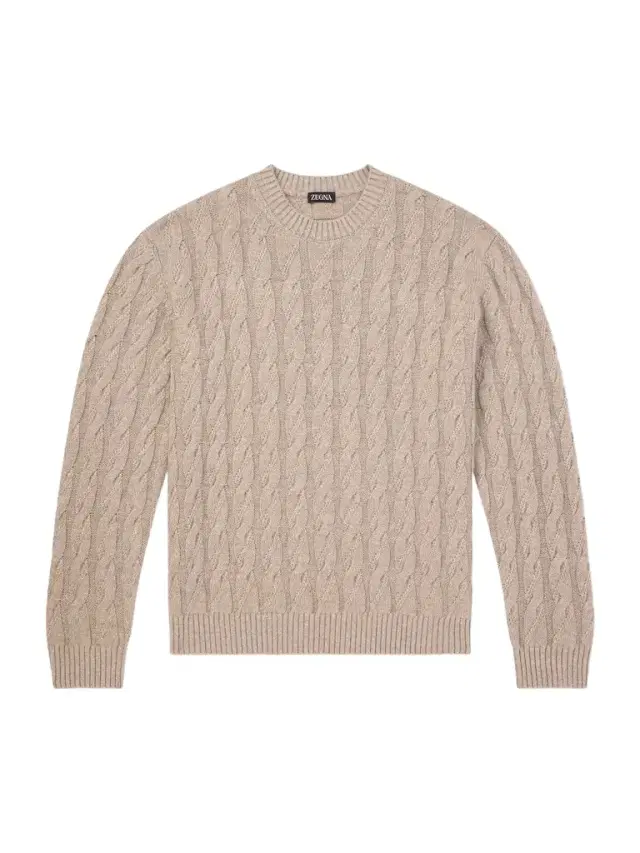 Zegna Cable-Knit Linen, Cashmere and Silk-Blend Sweater - Men