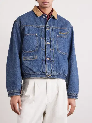 Human Made Corduroy-Trimmed Logo-Embroidered Denim Jacket - Men | Thumbnail 3 Human Made Corduroy-Trimmed Logo-Embroidered Denim Jacket - Men | Thumbnail 3