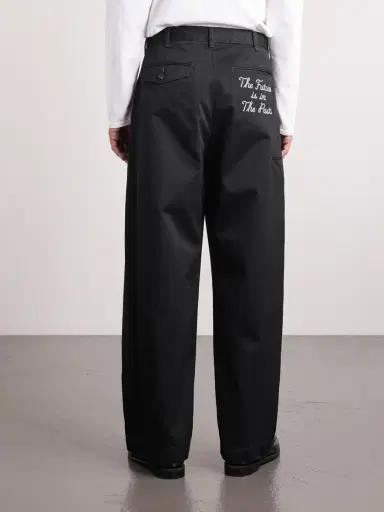 Human Made Wide-Leg Logo-Embroidered Pleated Cotton-Twill Chinos - Men | Thumbnail 4 Human Made Wide-Leg Logo-Embroidered Pleated Cotton-Twill Chinos - Men | Thumbnail 4