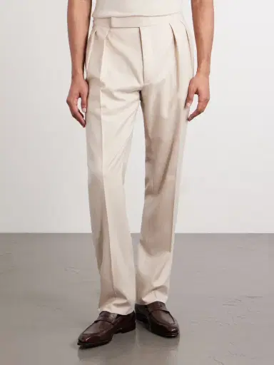 Ralph Lauren Purple Label Straight-Leg Pleated Wool-Flannel Trousers - Men | Thumbnail 3 Ralph Lauren Purple Label Straight-Leg Pleated Wool-Flannel Trousers - Men | Thumbnail 3