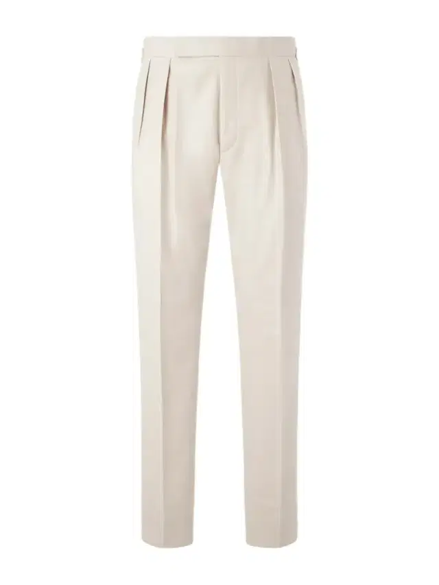 Ralph Lauren Purple Label Straight-Leg Pleated Wool-Flannel Trousers - Men