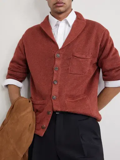 Inis Meáin Pub Jacket Linen Cardigan - Men | Thumbnail 5 Inis Meáin Pub Jacket Linen Cardigan - Men | Thumbnail 5