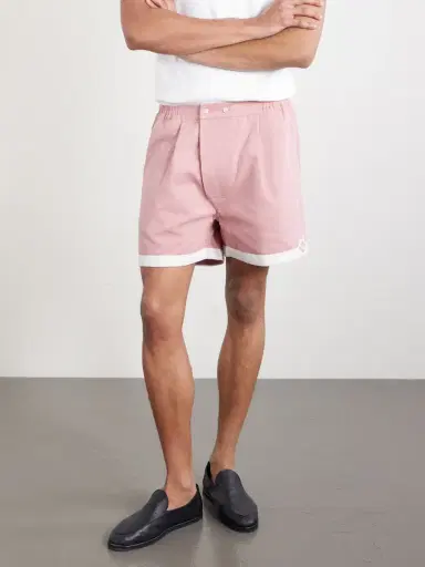 BODE Heart Deco Straight-Leg Logo-Appliquéd Cotton-Faille Shorts - Men | Thumbnail 3