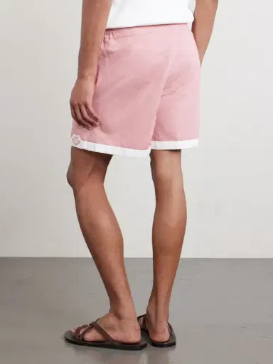 BODE Heart Deco Straight-Leg Logo-Appliquéd Cotton-Faille Shorts - Men | Thumbnail 4