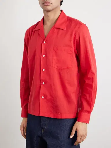 BODE Camp-Collar Embroidered Cotton-Voile Shirt - Men | Thumbnail 3