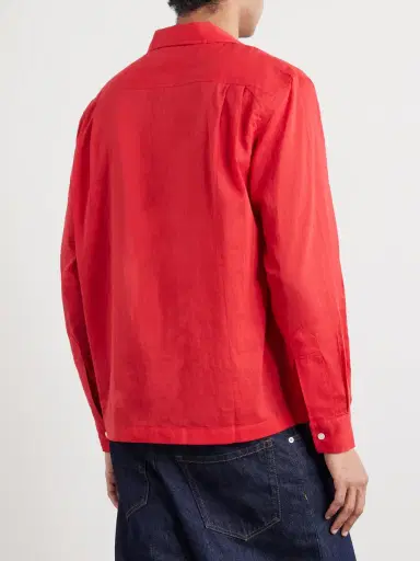 BODE Camp-Collar Embroidered Cotton-Voile Shirt - Men | Thumbnail 4