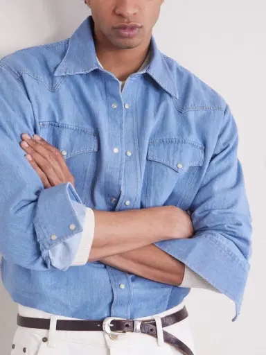 NN07 Ricky 50015 Denim Western Shirt - Men | Thumbnail 5 NN07 Ricky 50015 Denim Western Shirt - Men | Thumbnail 5