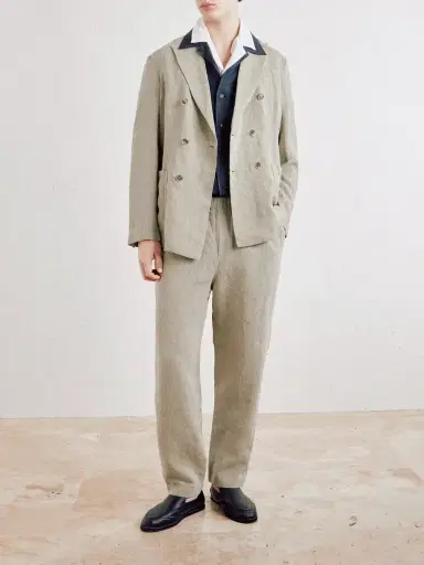 Barena Siroco Marte Double-Breasted Linen Suit Jacket - Men | Thumbnail 2