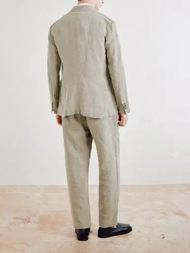 Barena Siroco Marte Double-Breasted Linen Suit Jacket - Men | Thumbnail 4
