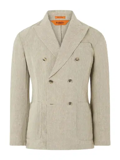 Barena Siroco Marte Double-Breasted Linen Suit Jacket - Men | Thumbnail 1