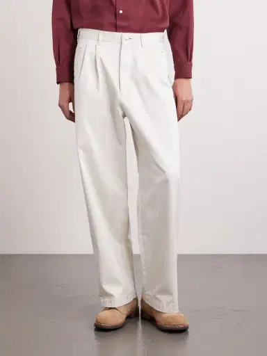 Human Made Wide-Leg Logo-Embroidered Pleated Cotton-Twill Chinos - Men | Thumbnail 3