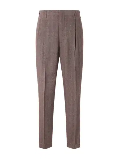 Brunello Cucinelli Straight-Leg Pleated Linen and Wool-Blend Suit Trousers - Men | Thumbnail 1