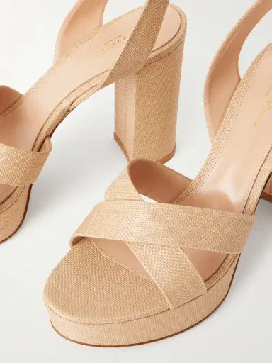 Gianvito Rossi Sabrina Haiti 70 Raffia Platform Sandals | Thumbnail 5
