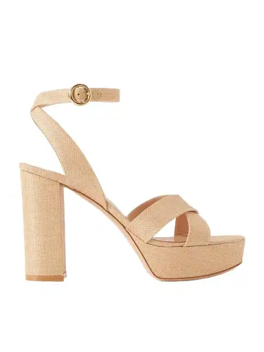 Gianvito Rossi Sabrina Haiti 70 Raffia Platform Sandals | Thumbnail 1