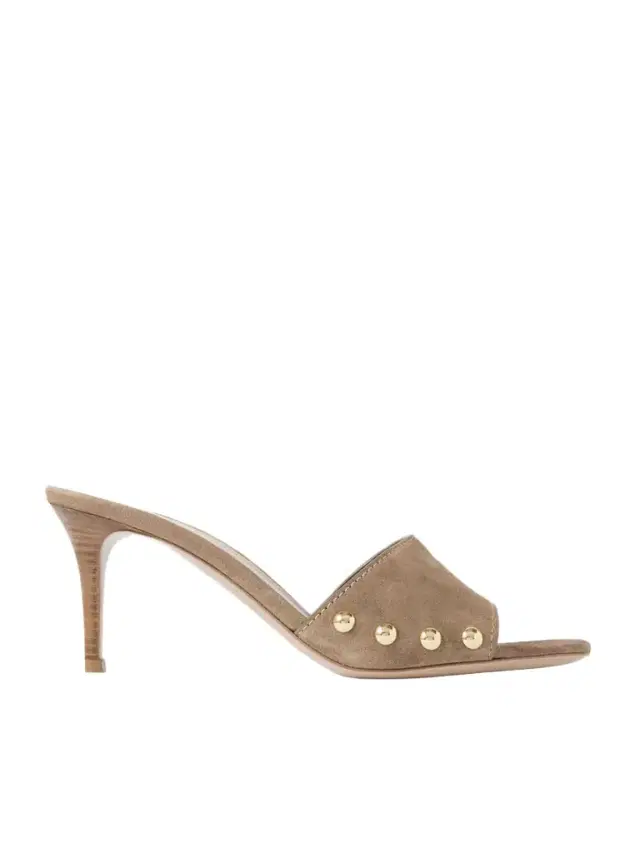 70 Studded Suede Mules