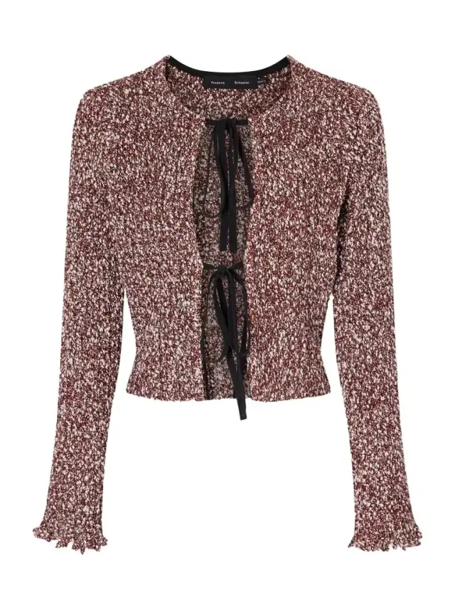 Colette Tie-front Cotton-blend Bouclé Cardigan