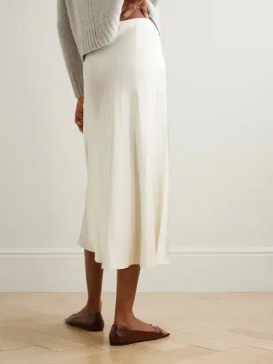 Allude Stretch-silk Satin Midi Skirt | Thumbnail 3 Allude Stretch-silk Satin Midi Skirt | Thumbnail 3