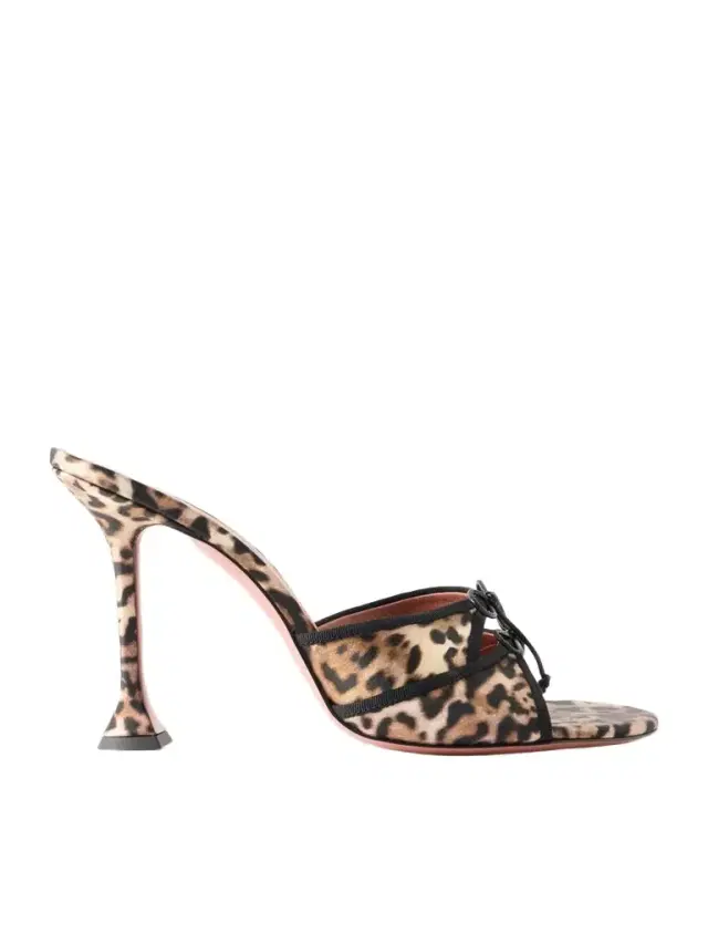 Eleonora Bow-detailed Leopard-print Satin Mules