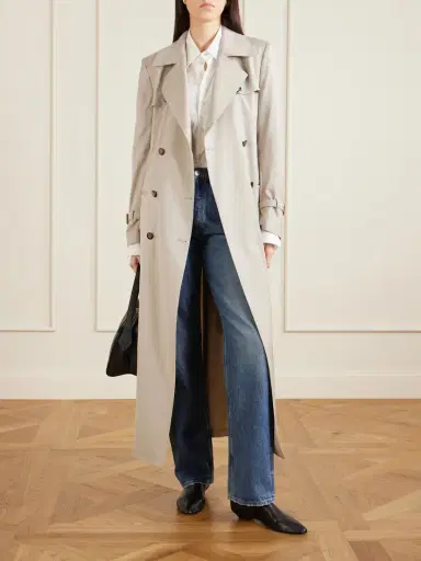 Giuliva Heritage Camilla Double-breasted Belted Herringbone Wool And Silk-blend Trench Coat | Thumbnail 2 Giuliva Heritage Camilla Double-breasted Belted Herringbone Wool And Silk-blend Trench Coat | Thumbnail 2