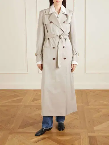 Giuliva Heritage Camilla Double-breasted Belted Herringbone Wool And Silk-blend Trench Coat | Thumbnail 3 Giuliva Heritage Camilla Double-breasted Belted Herringbone Wool And Silk-blend Trench Coat | Thumbnail 3