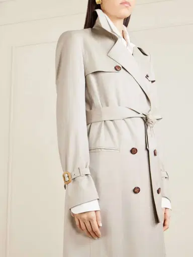 Giuliva Heritage Camilla Double-breasted Belted Herringbone Wool And Silk-blend Trench Coat | Thumbnail 5 Giuliva Heritage Camilla Double-breasted Belted Herringbone Wool And Silk-blend Trench Coat | Thumbnail 5