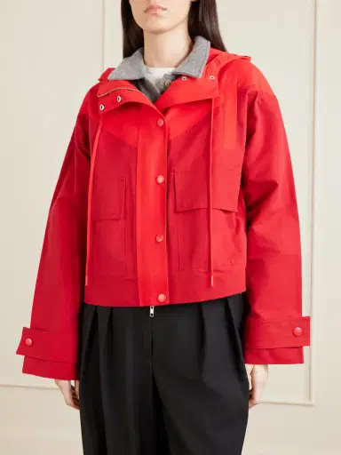 Staud Alta Hooded Two-tone Cotton-blend Jacket | Thumbnail 3 Staud Alta Hooded Two-tone Cotton-blend Jacket | Thumbnail 3