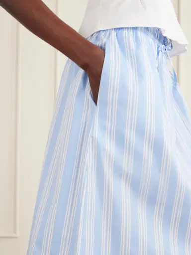 Staud Shore Striped Cotton-blend Poplin Midi Skirt | Thumbnail 5