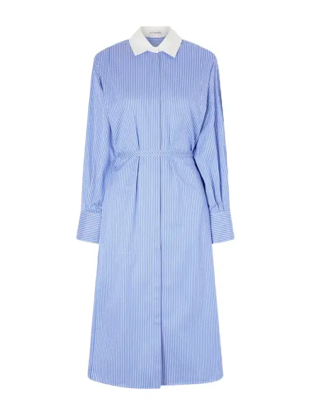 Floyd Belted Striped Cotton-poplin Midi Dress