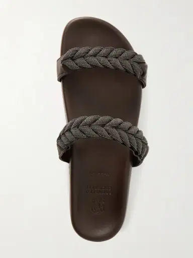 Brunello Cucinelli Bead-embellished Leather Sandals | Thumbnail 6 Brunello Cucinelli Bead-embellished Leather Sandals | Thumbnail 6