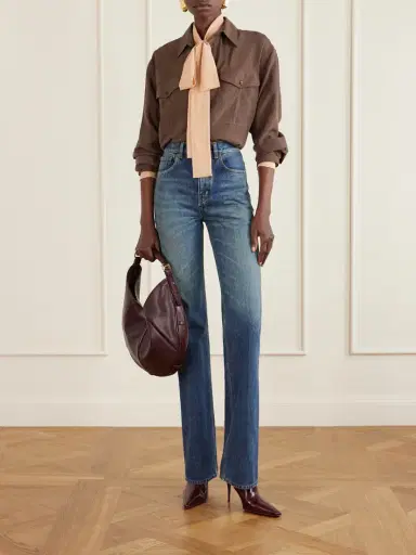 Saint Laurent Mombasa Paneled Leather Shoulder Bag | Thumbnail 3 Saint Laurent Mombasa Paneled Leather Shoulder Bag | Thumbnail 3