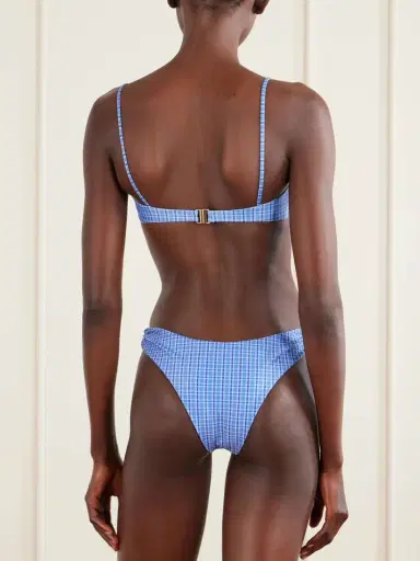 Faithfull Ombra And Leone Ruched Checked Recycled Bikini | Thumbnail 3